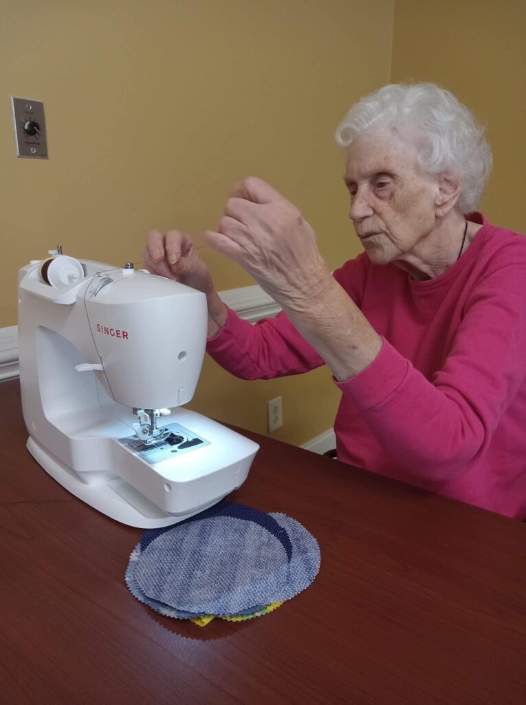 Seniors Sewing at Woodridge